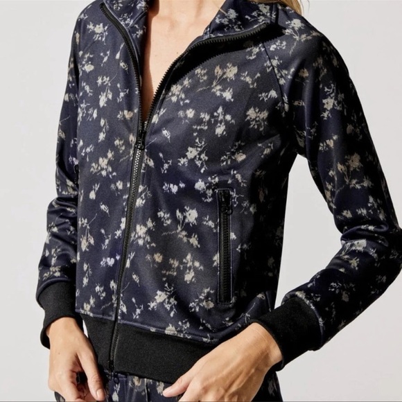 Pam Gela Floral Zip Up Track Jacket size Small (p)